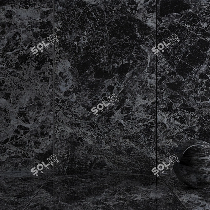 Emperador Black Wall Tiles: Contemporary Elegance 3D model image 3