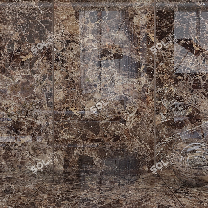 Brown Emperador Wall Tiles: High-Quality Multi-Texture Design 3D model image 1