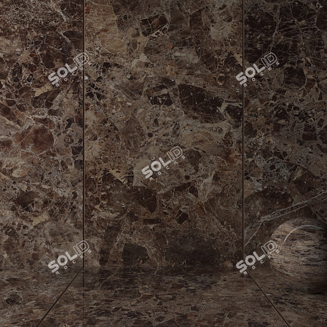 Brown Emperador Wall Tiles: High-Quality Multi-Texture Design 3D model image 2