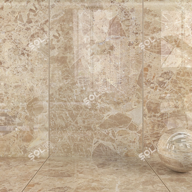 Emperador Gold Wall Tiles: Multi-Texture Design 3D model image 1