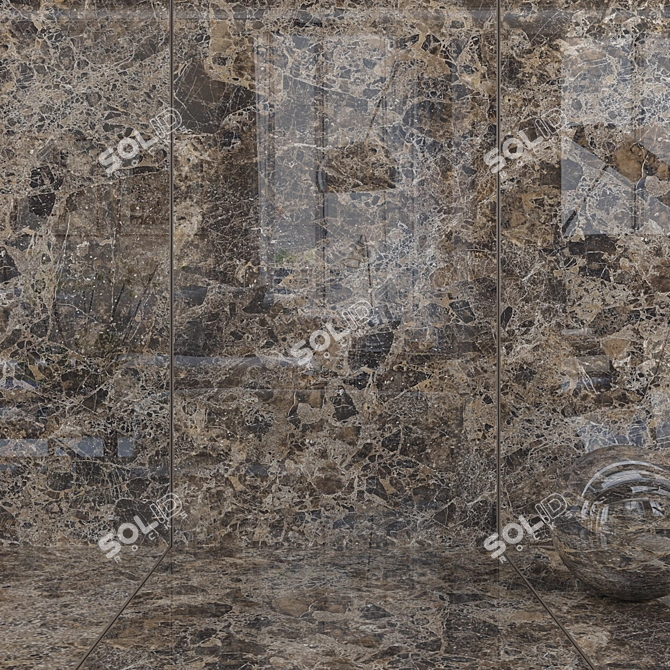 Emperador Olive Wall Tiles: Multi-Texture, HD Textures 3D model image 1