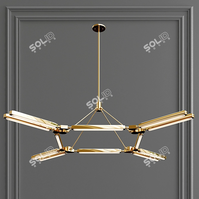 Italian Luxury LED Alloy Chandelier 3D model image 2