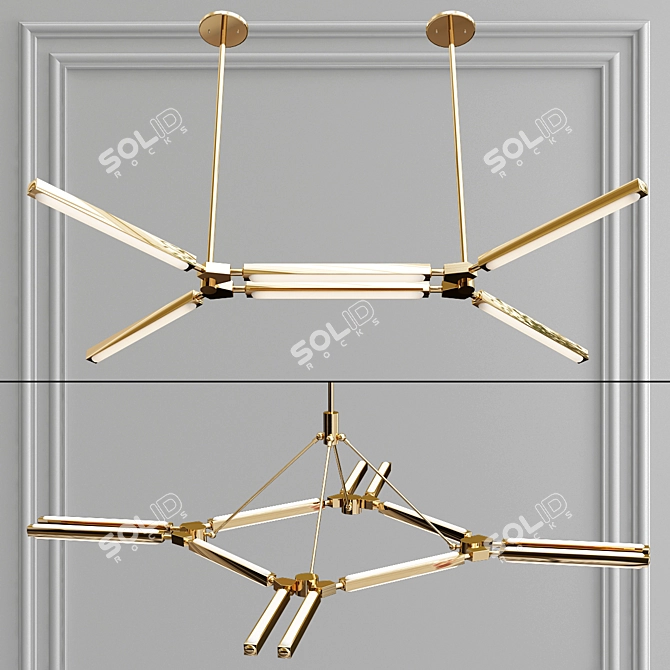 Italian Luxury LED Alloy Chandelier 3D model image 3