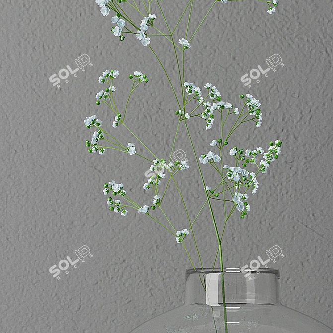 Modern Gypsophila Vase: Elegant and Stylish 3D model image 2