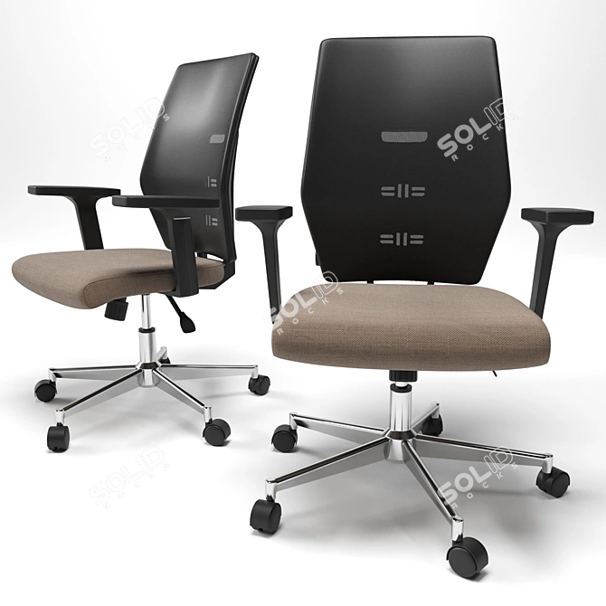 Modern Italian Plastic & Metal Office Chair 3D model image 2