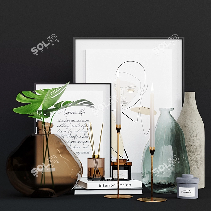 Infinite Noon Fashion Decor Set 3D model image 1