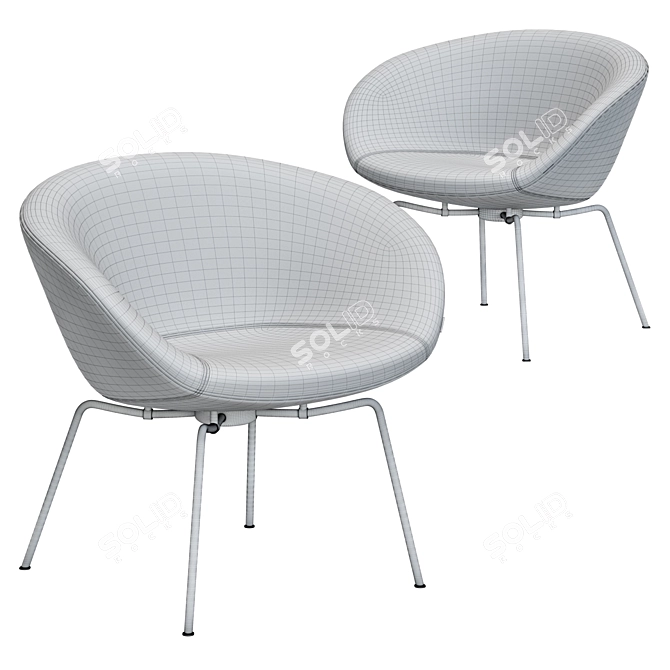 Fritz Hansen Pot: Modern Lounge Chair 3D model image 5