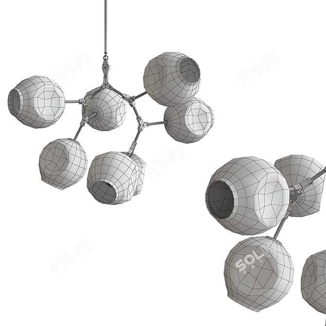 Branching Bubbles Chandelier 3D model image 2