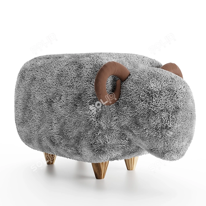 Luxurious Lamb Pouf 3D model image 1