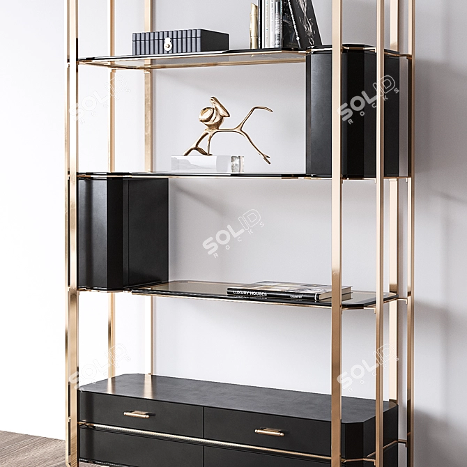 Elegant Waltz Bookcase: Luxurious Storage Solution 3D model image 2