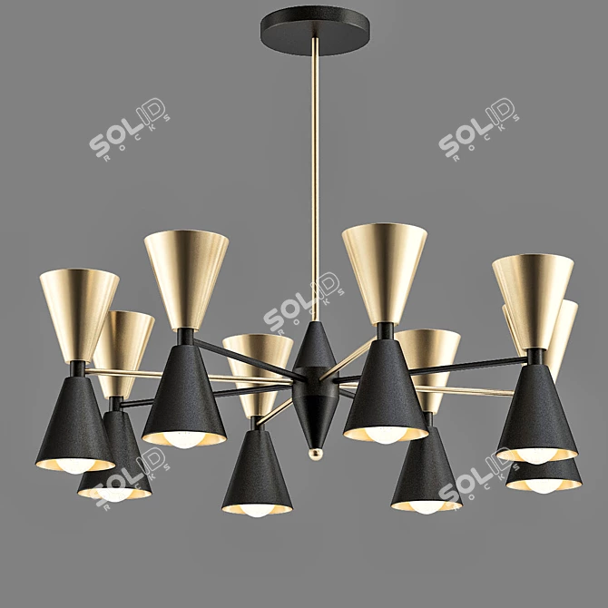 Cairo Black and Gold Chandelier, Loft-Concept 3D model image 1