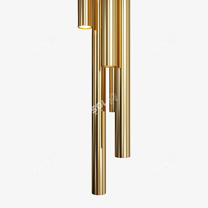 Elegant Flute Suspension Light 3D model image 2