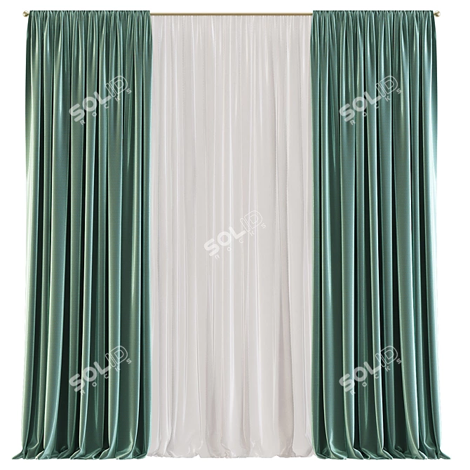 Modern Lightweight Curtain - 573 3D model image 1