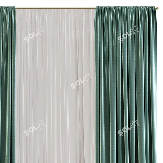 Modern Lightweight Curtain - 573 3D model image 2