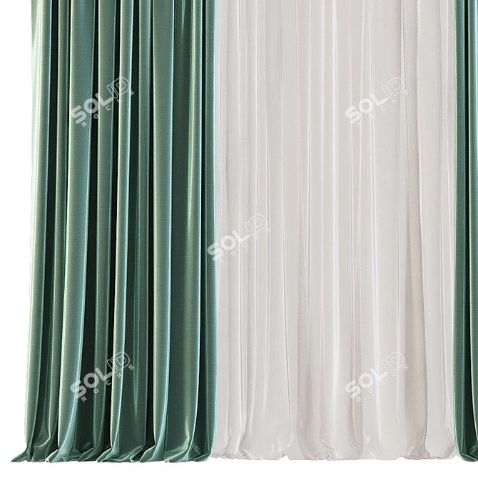 Modern Lightweight Curtain - 573 3D model image 3