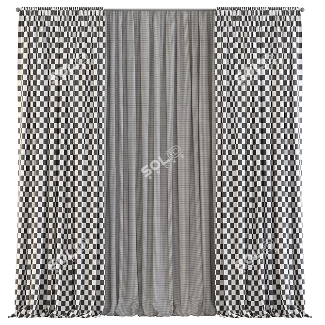 Modern Lightweight Curtain - 573 3D model image 4