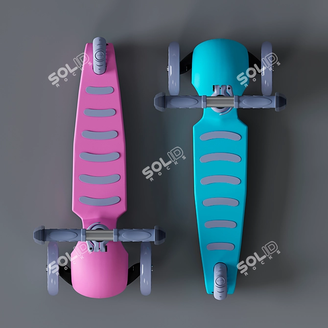 Sweet Baby Triplex: Adjustable Handle Mini Scooter 3D model image 2