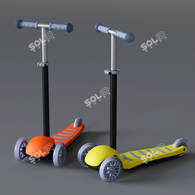 Sweet Baby Triplex: Adjustable Handle Mini Scooter 3D model image 3