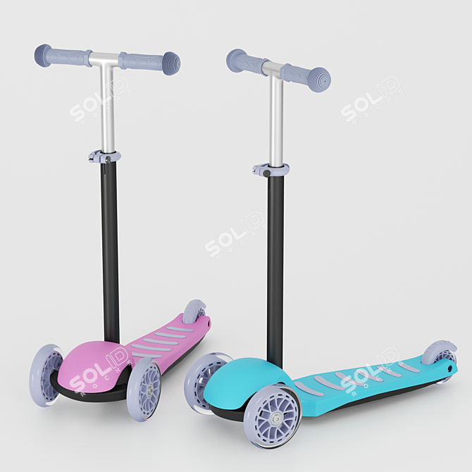 Sweet Baby Triplex: Adjustable Handle Mini Scooter 3D model image 5