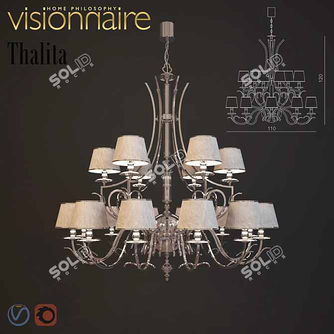 Elegant Visionnaire Thalita Chandelier 3D model image 1