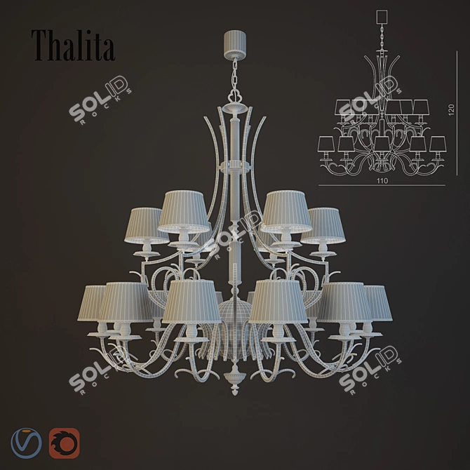 Elegant Visionnaire Thalita Chandelier 3D model image 4