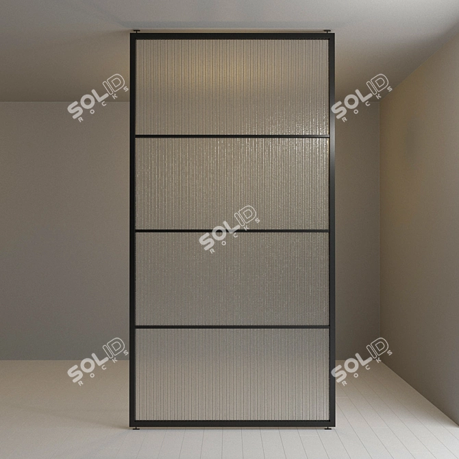 Versatile Glass Partition: Stationary or Rotating Door 3D model image 2