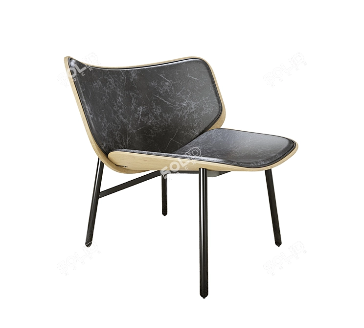 Sophisticated Dapper Lounge Chair 3D model image 1