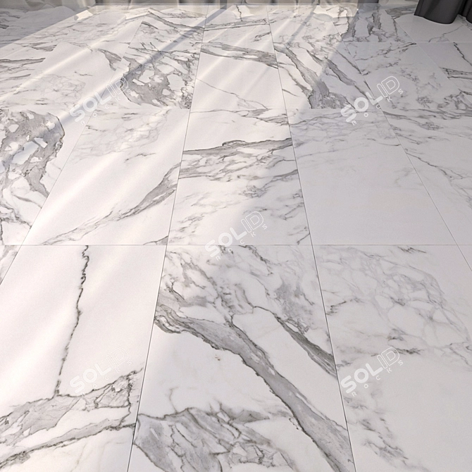 Eternal White Marble Floor Set 3D model image 1