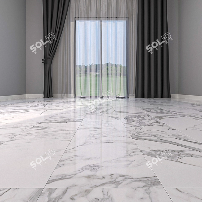 Eternal White Marble Floor Set 3D model image 2