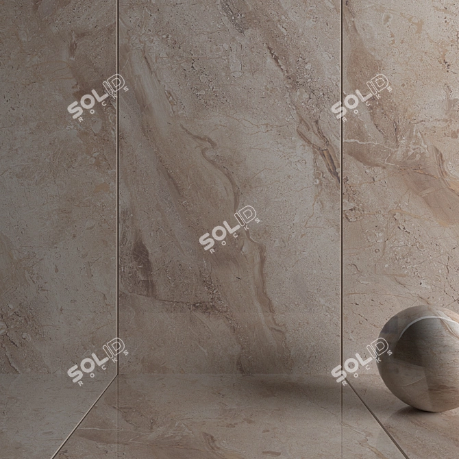 Elena Beige Wall Tiles: Textured Multi-Surface Design 3D model image 3