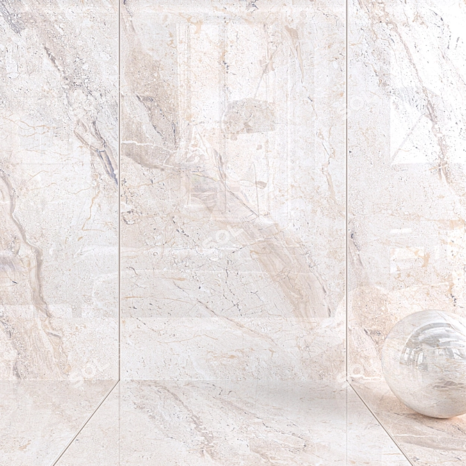 Elena Cream Wall Tiles: Multi-Texture, High Definition 3D Max Render 3D model image 1