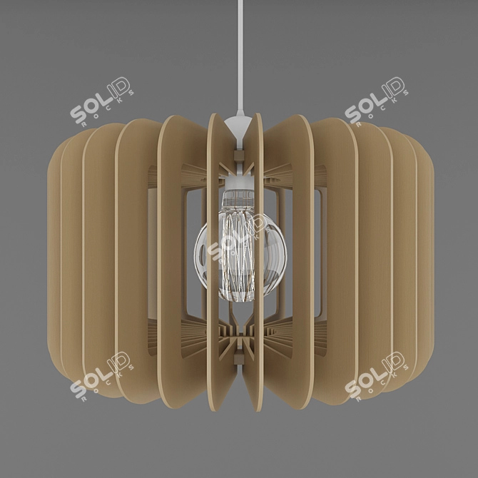 Etta Wood Pendant Light 3D model image 1