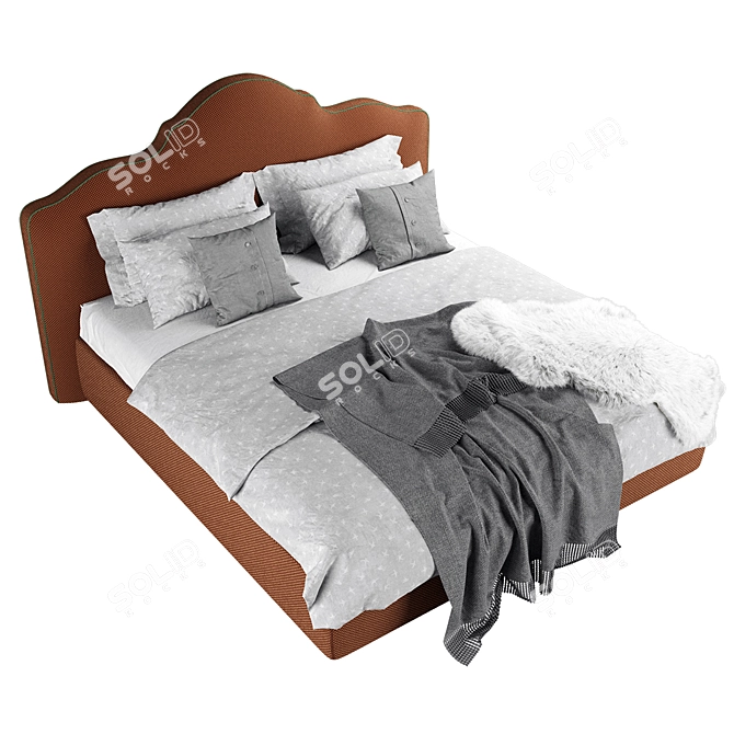 Luxury King Size Bed 3D model image 3