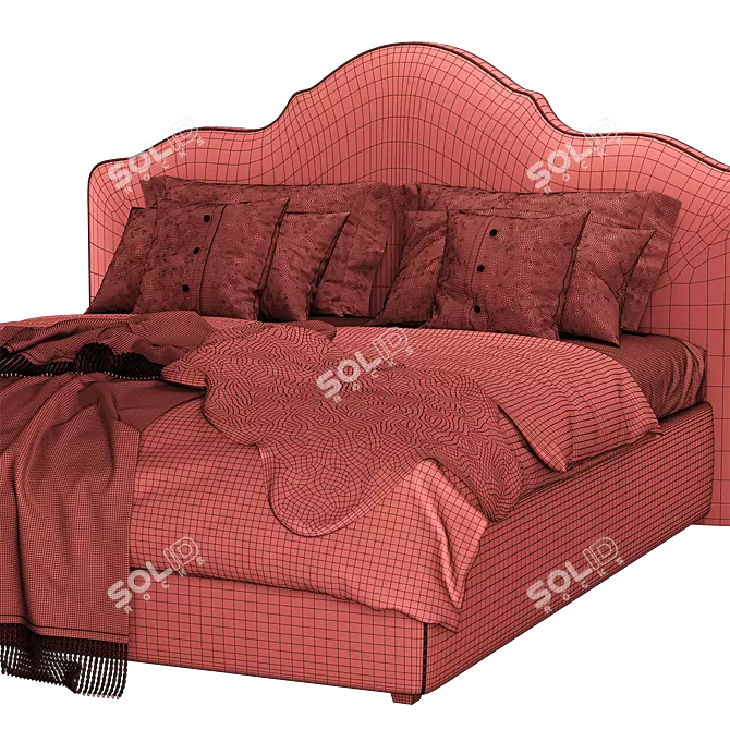 Luxury King Size Bed 3D model image 5