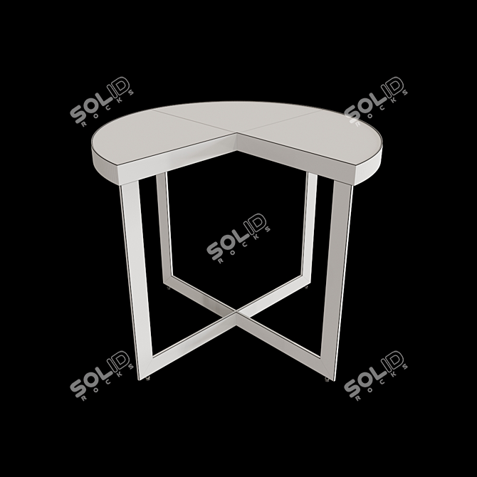 Turino Side Table: Elegant Marble & Brass 3D model image 3