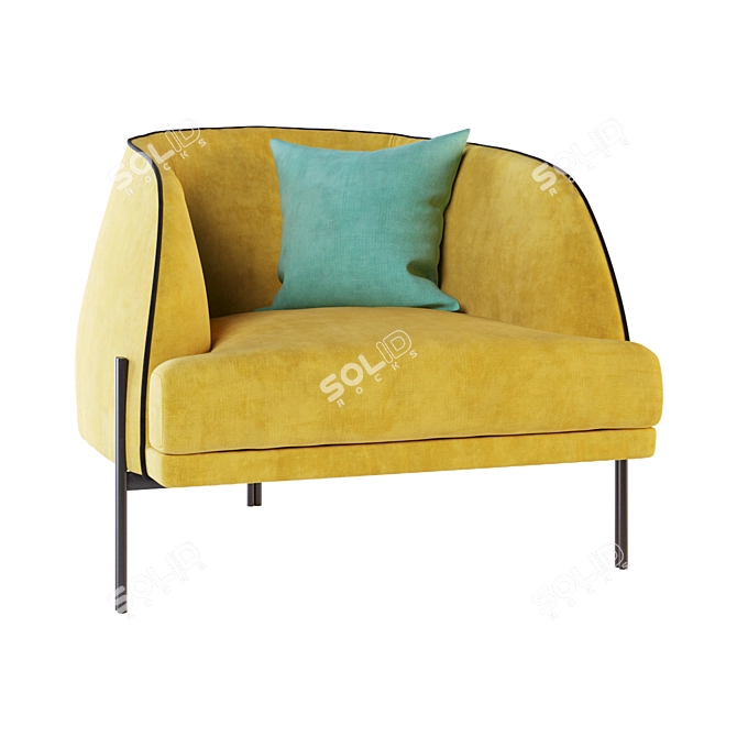 Elegant Caillou Armchair by Liu Jo 3D model image 1