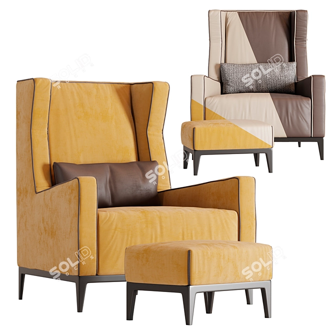 Luxurious Arketipo Goldfinger Armchair 3D model image 1