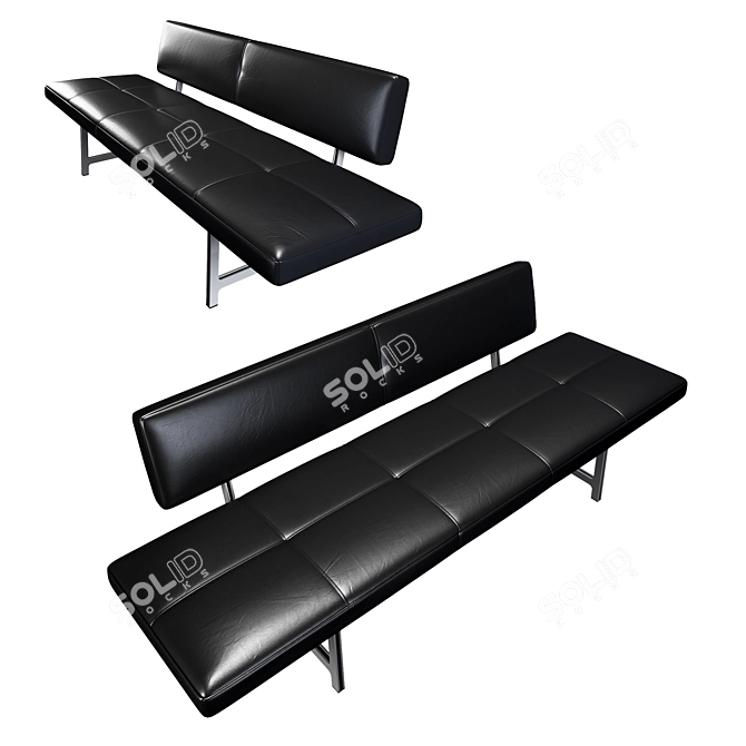 Elegant Foster 510 Bench 3D model image 2