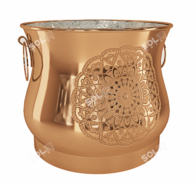 Copper Bliss: Decorative Vase 3D model image 3