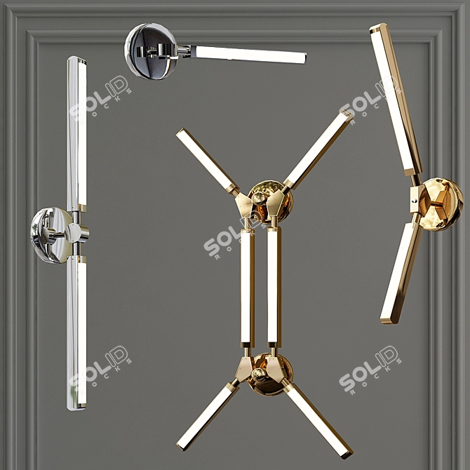 Gold Minimalist LED Pendant - Pris Minor 3D model image 2