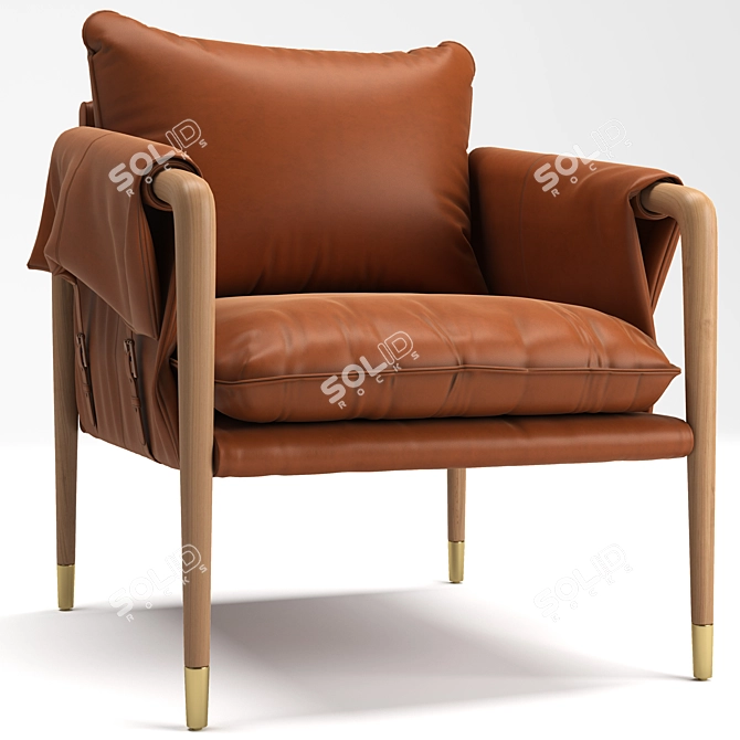 Luxury Havana Leather Chair 3D model image 1
