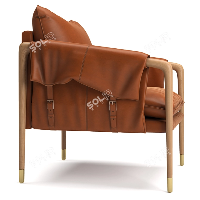 Luxury Havana Leather Chair 3D model image 2