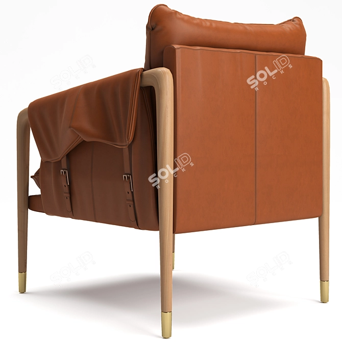 Luxury Havana Leather Chair 3D model image 3