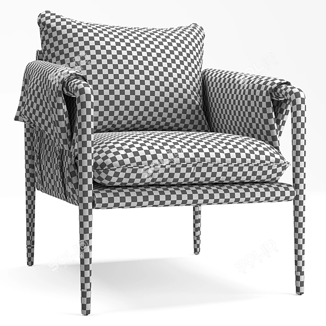 Luxury Havana Leather Chair 3D model image 4
