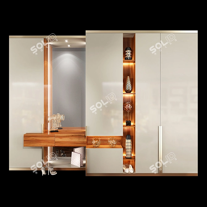 Modern Hallway Wardrobe Set 3D model image 1