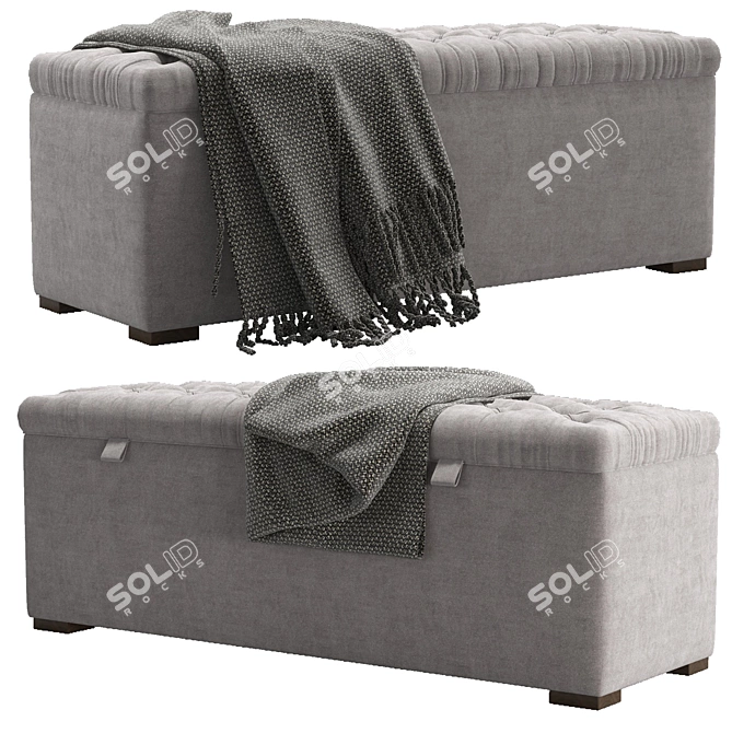 Luxury Rossini Blanket Box 3D model image 2
