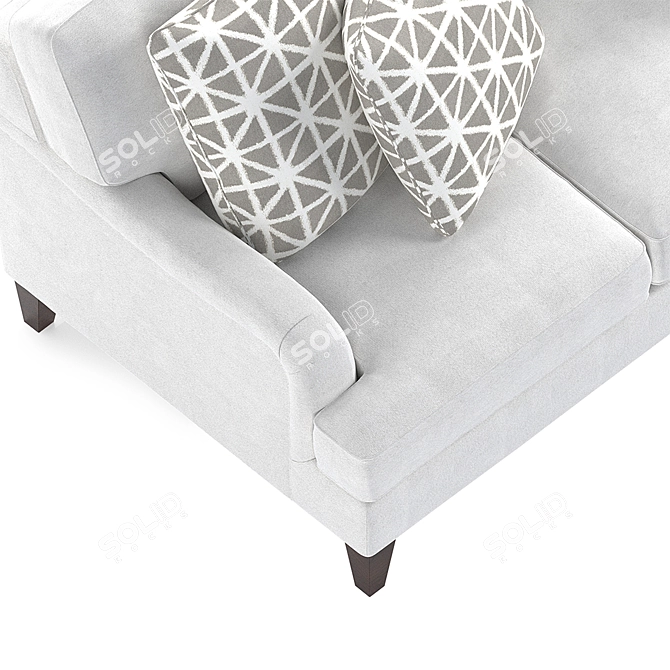 Omni 89: Classic Style Sofa with Deep Seating & Soft White Fabric 3D model image 3
