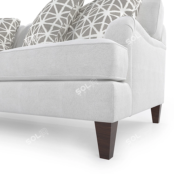 Omni 89: Classic Style Sofa with Deep Seating & Soft White Fabric 3D model image 4