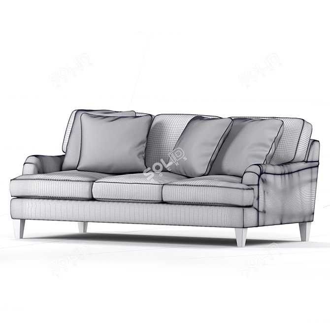 Omni 89: Classic Style Sofa with Deep Seating & Soft White Fabric 3D model image 5
