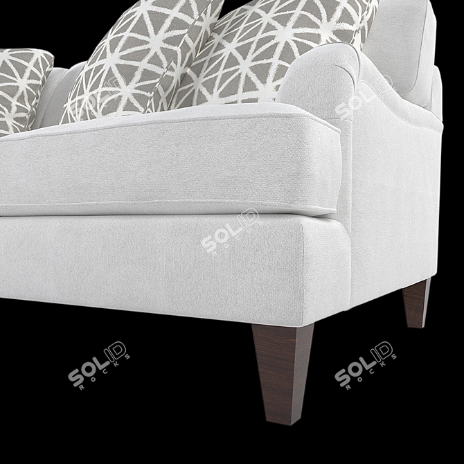 Omni 89: Classic Style Sofa with Deep Seating & Soft White Fabric 3D model image 9